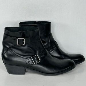 Kenneth Cole Reaction Love Tale Ankle Boots Leather Slip On Moto Y2K Sz 8.5‎